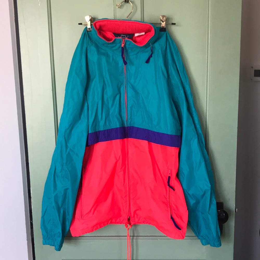 Woolrich mens Medium neon raincoat